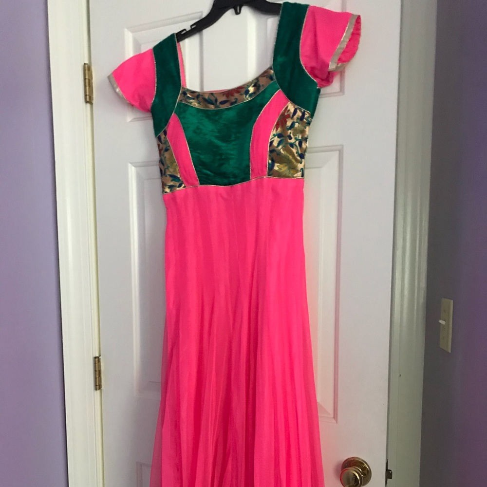 Pink Anarkali Dress (Full Set)